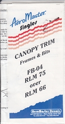 Aero Master Singles 1/48 CANOPY FRAME RLM 75 OVER RLM 66
