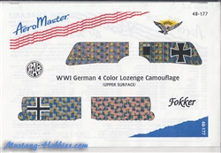 Aero Master Decals 1/48 WWI GERMAN 4 COLOR LOZENGE CAMOUFLAGE (UPPER SURFACE)