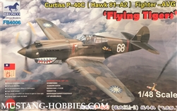 BRONCO MODELS 1/48 Curtiss P-40C (Hawk 81-A2) Fighter -AVG â€™Flying Tigersâ€™