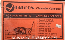 FALCON 1/72 Clear-Vax Canopies JAPANESE AAF WWII