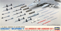 HASEGAWA 1/72 Aircraft Weapons: V U.S. Missiles and Launcher Set