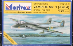 MARIVOX 1/72 de Havilland Vampire Mk.1 (J 28 A) British Fighter