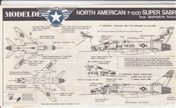 MODELDECALS 1/72 NORTH AMERICAN F-100D SUPER SABRE FOUR ALTERNATIVE FINISHES