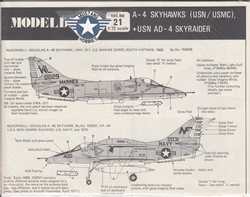 MODELDECALS 1/72 A-4 SKYHAWKS USN/USMC & USN AD-4 SKYRAIDER