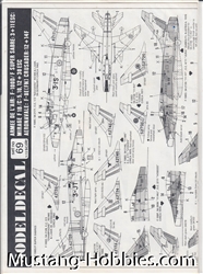 MODELDECALS 1/72 AMEE DE L'AIR F-100D/F SUPER SABRE; 3+ 11ESC: MIRAGE F1B/C; 5' 10, 12 + ESC, AERONAVALE; F-8E(FN) CRUSADER :12 +14F