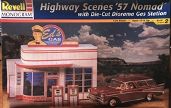 REVELL/MONOGRAN 1/24 Highway Scenes '57 Nomad with Die-Cut Diorama Gas Station