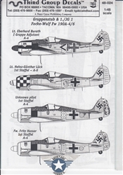 THIRD GROUP DECALS 1/48 FOCKE-WULF FW 190A-4/6 GRUPPENSTAB & JG 1