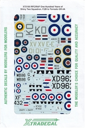 XTRADECALS 1/72 ONE HUNDRED YEARS OF SHINY TWO SQUADRON. F.2B TO TORNADO GR.4A