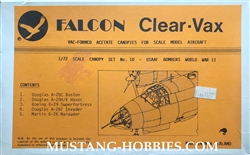 FALCON 1/72 Clear-Vax Canopies US AFF BOMBERS WWII