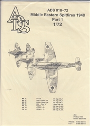 ADS DECALS 1/72 Mid-East Spitfire 1948