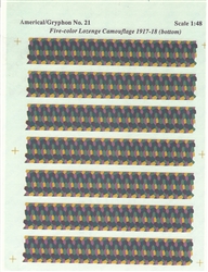 AMERICAL/GRYPHON 1/48 FIVE-COLOR LOZENGE CAMOUFLAGE 1917-18 (BOTTOM)