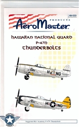Aero Master Decals 1/48 HAWAIIAN NATIONAL GUARD P-47 THUNDERBOLTS