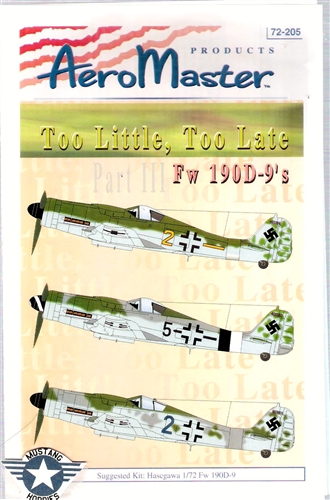 Too Late Pt.1 Fw 190D-9 Aeromaster Decal 32-012 Too Little 