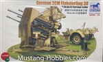 BRONCO MODELS 1/35 German 2cm Flakvierling 38 w/Sd.Ah.52 Carriage Trailer