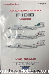 CARCAL MODELS  1/48 AIR NATIONAL GUARD F-101B VOODOO OREOGON, MAINE & WASHINGTON
