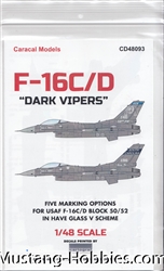 CARCAL MODELS  1/48 F-16c/d dark vipers