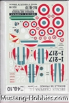 DECALS CARPENA 1/48 BATAILLE DE OF FRANCE 1939-1940 LA CHASSE FIGHTERS
