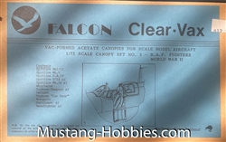 FALCON 1/72 Clear-Vax Canopies RAF FIGHTERS