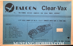 FALCON 1/72 Clear-Vax Canopies RAF WORLD WAR II PART THREE