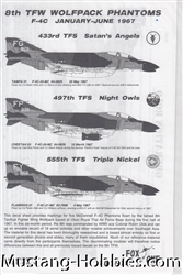 FOX ONE DECALS 1/32 8TH TFW WOLFPACK PHANTOMS JANUARY-JUNE 1967