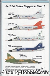 FOX ONE DECALS 1/48 F-102A DELTA DAGGERS PART 1