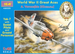 ICM 1/48 Yak-7A World War II Great Aces A. Vorozejkin with Soviet Pilots and Ground Crew