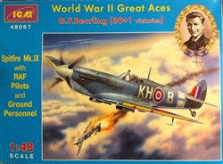 ICM 1/48 World War II Great Aces G.F. Beurling Spitfire Mk. IX with RAF Pilots and Ground Crew