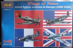 ICM 1/48 Wings of Fame 4 WWII Allied Fighter Model Kit P-51 Mig Spitfire Yak 1:48 OVER SICILY