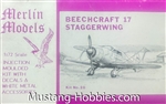 MERLIN MODELS 1/72 BEECHCRAFT 17 STAGERWING