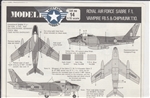 MODELDECALS 1/72 ROYAL AIR FORCE SABRE F.1, VAMPIRE FB.5 7 CHIPMUNK T.10