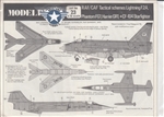 MODELDECALS 1/72 RAF/CAF TACTICAL SCHEMES LIGHTNING F.2A, PHANTOM FG.1 & CF-104 STARFIGHTER