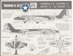 MODELDECALS 1/72  CANBERRA E.15, LIGHTNING F.3, HUNTER T.8, JET PROVOST T.5