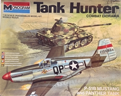 MONOGRAM 1/48 Tank Hunter Combat Diorama P-51B Mustang and Panther Tank