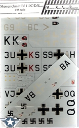MASP DECALS 1/48 MESSERSCHMITT BF-110C/D/E