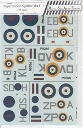 MASP DECALS 1/48 SUPERMARINE SPITFIRE MK. I
