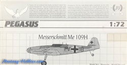 PEGASUS 1/72 Messerschmitt Me 109H