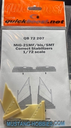 QUICK BOOST 1/72 MIG-21MK/BIS/SMT CORRECT STABILIZERS