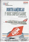 SUPERSCALE INT. 1/48 NORTH AMERICAN F-100C SUPER SABRE 333RD FDS, 4THFW cut sheet