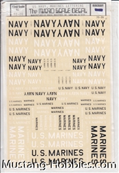 SUPERSCALE INT. 1/72 US NAVY , MARINE LETTERING