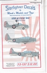 STARFIGHTER DECALS 1/72 USN ATCORRAL SEA MAY 4-8 1942