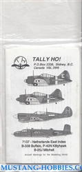 TALLY HO 1/72 NETHERLANDS EAST INDIES B-339 BUFFALO, P-40N KITTYHAWK, B-25J MITCHELL