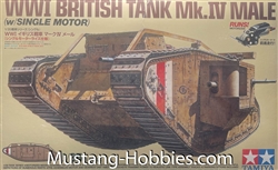 TAMIYA 1/35 WWI BRITISH TANK Mk.IV MALE (w/SINGLE MOTOR)