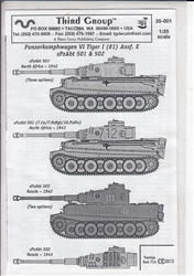 THIRD GROUP DECALS 1/35 PANZERKAMPFWAGEN VI TIGER I (#1) AUSF.E SPZABT  501 & 502