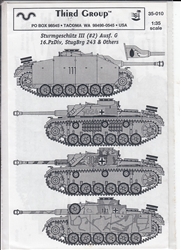 THIRD GROUP DECALS 1/35 STURMGESCHUTZ (#2) AUSF. G 16. PZDIV STUGBRG 243 & OTHERS