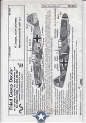 THIRD GROUP DECALS 1/48 MESSERSCHMITT BF 109F-2/4 III GRUPPE, JG 54 GRUNHERZ