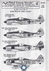 THIRD GROUP DECALS 1/48 FOCKE-WULF FW 190A-3/4/6/7 9./JG 1 & 3./JG11