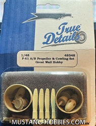 TRUE DETAILS 1/48 P-61A/B PROPELLER & COWLING SET FOR GREAT WALL HOBBY
