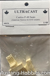 ULTRACAST 1/48 CURTISS P-40 SEATS AMERICAN HARNESS FOR B-M VARRIANT
