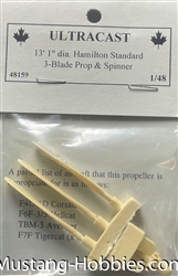 ULTRACAST 1/48 Hamilton Standard 13' 1" dia. 3-Blade Prop & Spinner