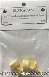 ULTRACAST 1/48 P-47 Thunderbolt Square-Backed Seats (with harness)